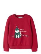 Name It Nmfvismas Ls Nreg Sweat Bru Röd