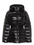 Calvin Klein Belted Lightweight Puffer Svart
