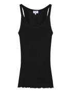 Rosemunde Rwbelle Silk U-Neck Strap Elastic T Svart