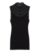 Rosemunde Silk Top W/ Lace Svart