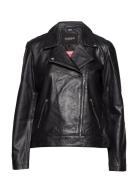 Soaked In Luxury Slmaeve Leather Jacket Ls Svart
