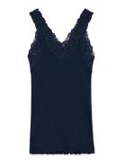 Rosemunde Organic Top W/ Lace Marinblå