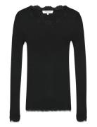 Rosemunde Silk T-Shirt W/ Lace Svart