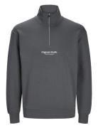 Jack & J S Jorvesterbro Sweat Quarter Zip Hn Sn Grå