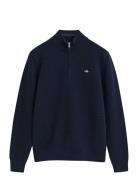 GANT Micro Texture Half Zip Blå