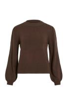 Vila Viril Turtle-Nk Balloon L/S Top - Noos Brun