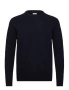 Lindbergh Lambswool O-Neck Knit Marinblå