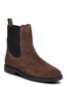Tommy Hilfiger Flag Suede Chelsea Boot Brun