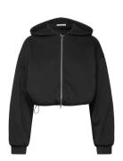 Weekday Over D Fleece Zip Hoodie Svart