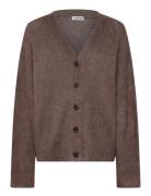 Weekday Loose Fit Mohair Blend V-Neck Cardigan Brun