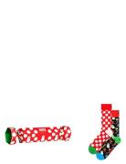 Happy Socks 2-Pack Big Dot Snowman Socks Gift Set Röd