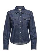 ONLY Onlcharlize Ls Dnm Shirt Akm Noos Marinblå