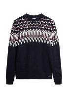 Superdry Fairisle Knit Crew Jumper Marinblå