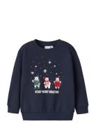 Name It Nmmvismas Ls Nreg Sweat Bru Marinblå