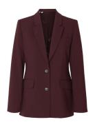Selected Slfrita Ls Classic Blazer Mel Noos Burgundy