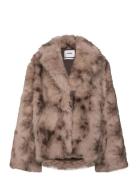 Monki Faux Fur Jacket Brun