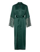 Hunkemöller Kimono Long Satin Lace Grön