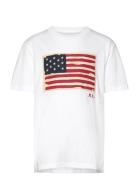 Ralph Lauren Kids 26/1 Jersey-Ss Flag Tee-Kn-Tsh Vit
