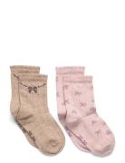 Minymo Socks W. Lettuce Hem Multi/patterned