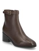 Tommy Hilfiger Th Buckle Riding Mid Heel Bootie Brun