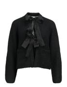 Object Objsaggia L/S Lo Knit Bow Cardigan Div Svart