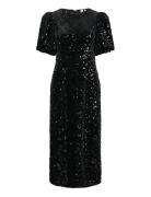 YAS Yassofie 2/4 Sequin Midi Dress - Show Svart
