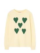 THE ANIMALS OBSERVATORY Hearts Yellow Dof Lonf Sleeve T-Shirt Kräm