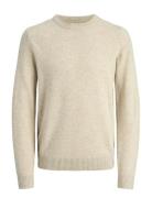Jack & J S Jprblulambswool Knit Crew Neck Kräm
