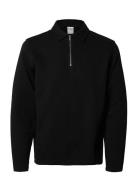 Selected Slhmarc Rib Ls Polo Svart