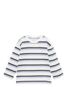 Mango Striped Cotton T-Shirt Vit