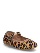 Mango Leopard-Print Leather Ballerinas Multi/patterned