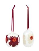 Marimekko Home Unikko Ornament 2 Pcs Burgundy