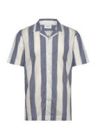 Lindbergh Striped Linen/Cotton Shirt S/S Multi/patterned