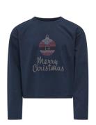 Kids Only Kogriri Life Xmas L/S St S Top Jrs Marinblå