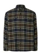 Selected Slhmason-Pablo Check Overshirt Marinblå