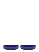 Serax Plate High Dark Blue-Stripes White Feast By Ottolenghi Set/2 Blå