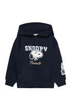 Mango Hooded Snoopy Sweatshirt Marinblå