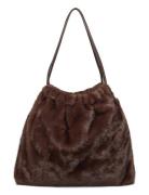 Mango Fur-Effect Shoulder Bag Brun