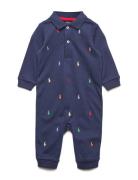 Ralph Lauren Baby Polo Pony Soft Cotton Polo Coverall Blå