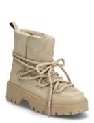 Tommy Hilfiger Real Shearling Laceup Snowboot Beige