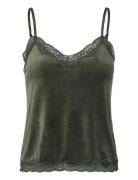 Hunkemöller Cami Velours Scallop Lace Khaki Green