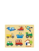 Moulin Roty Button Puzzle 9 Pcs - Transports Multi/patterned