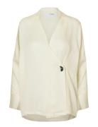 Selected Slfjolly Ls Wrap Top B Kräm