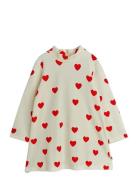Mini Rodini Hearts Aop Velour Dress Kräm