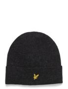 Lyle & Scott Lambswool Blend Ribbed Beanie Grå