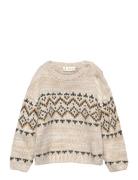 Mango Jacquard Knitted Sweater Beige