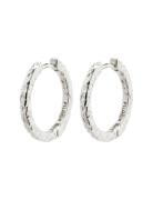 Pilgrim Elanor Rustic Texture Hoop Earrings Silver-Plated Silver