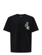 ONLY & SONS Osjfred Laurent Flow. Rlx Ss Jrs Noos Svart