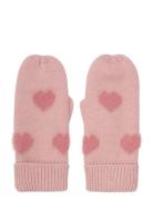 Minymo Knitted Mittens Soft Teddy Rosa
