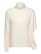 Mango High-Neck Blouse With Asymmetrical Sleeves Kräm